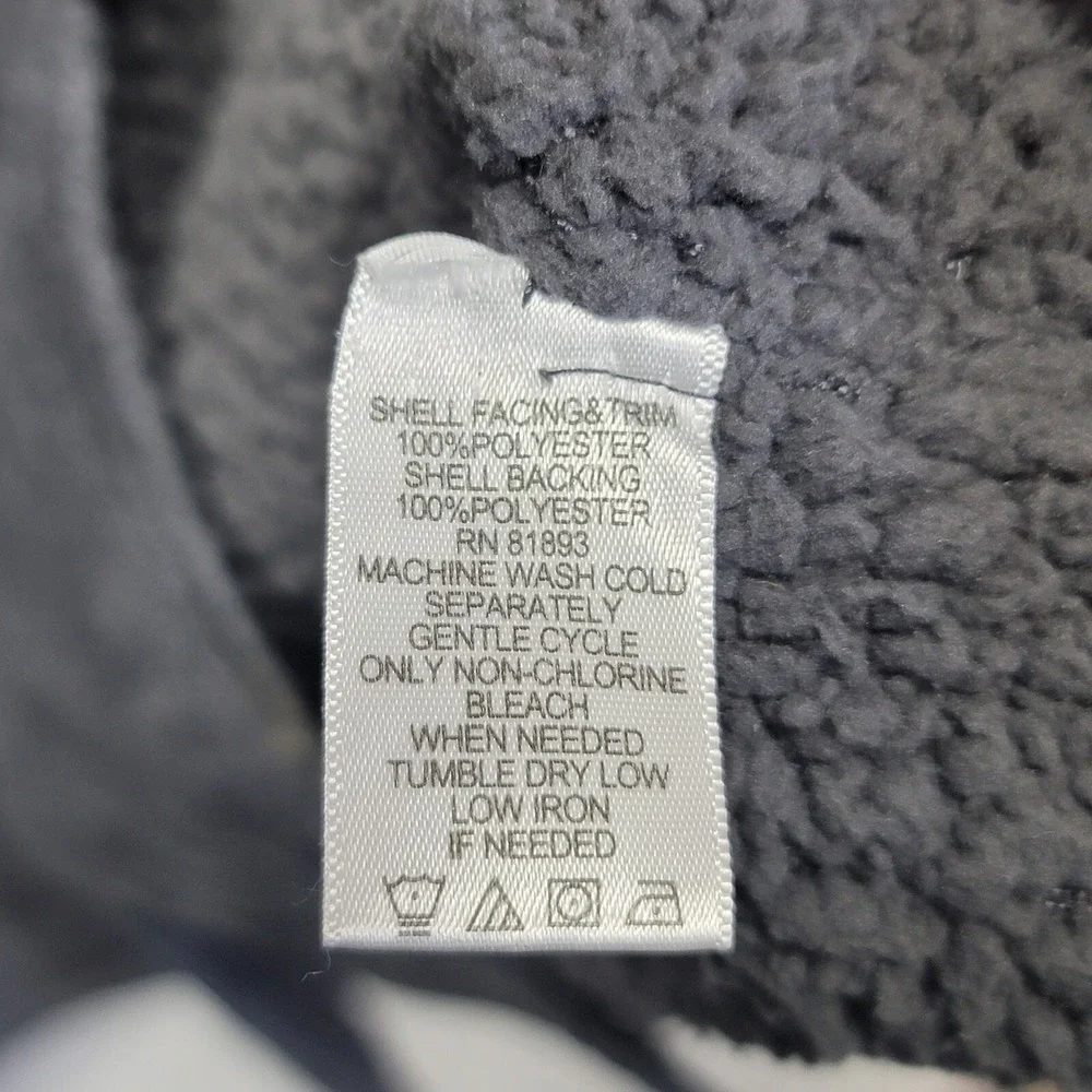 Denim & Co Coat Size 2XL Women's Grey Long Faux Suede & Sherpa Lined